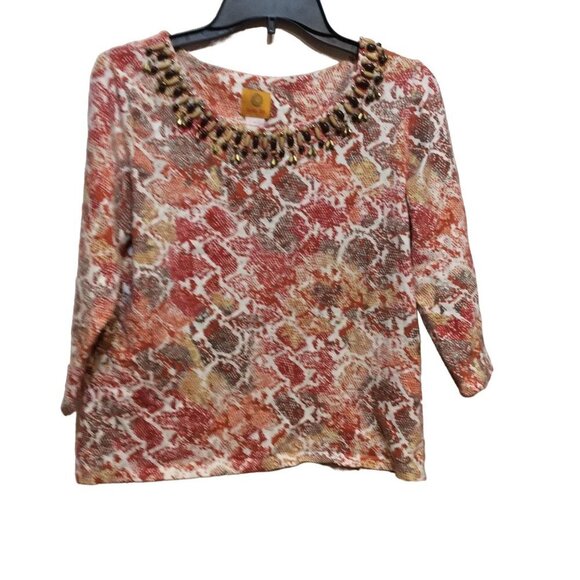 Ruby RD Women Blouse Large Rust 95% Cotton 5% Spandex sku8 - Picture 1 of 5